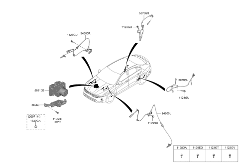 2024 Kia K5 Hydraulic Unit Assembly Diagram for 58910L3500