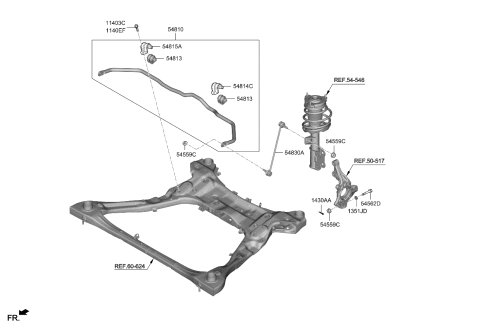 2022 Kia K5 Bush-Stabilizer Bar Diagram for 54813L1000