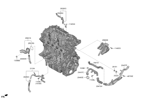 2023 Kia K5 Fitting Assembly-Water I Diagram for 256312M800