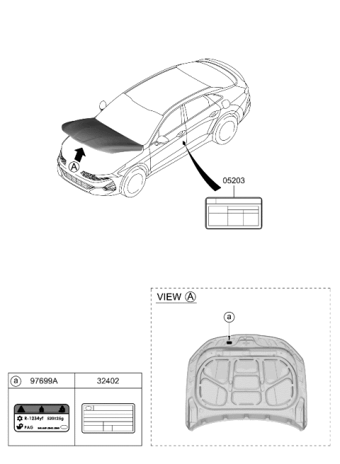 2021 Kia K5 Label Diagram 1