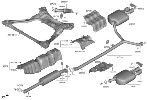 2024 Kia K5 Rear Muffler Assembly, Left Diagram for 28710L3900