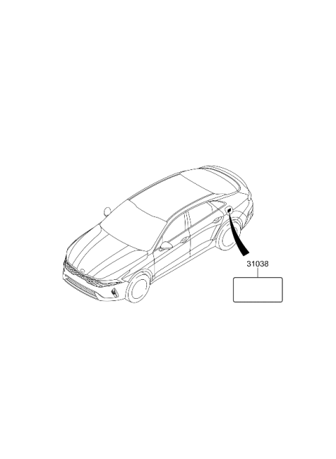 2021 Kia K5 Label-Fuel Filler Do Diagram for 31038M7500