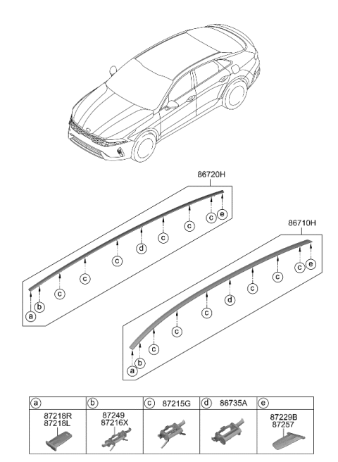 2021 Kia K5 MOULDING Assembly-Roof,R Diagram for 87240L3000