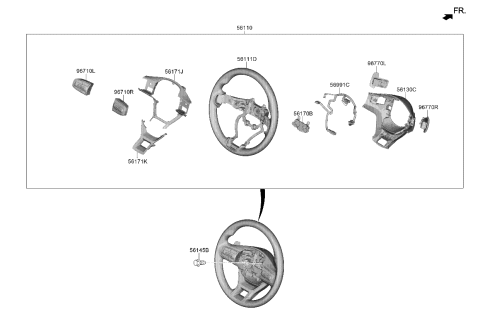 2023 Kia K5 Steering Wheel Assembly Diagram for 56110L3AV0QA1