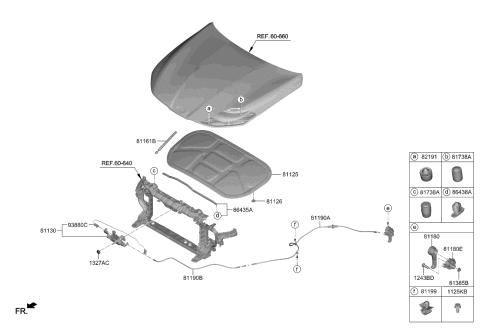 2022 Kia K5 Switch Assy-Hood Diagram for 81134L2000