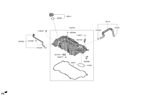 2022 Kia K5 Cap-Oil Filler Diagram for 265102M010