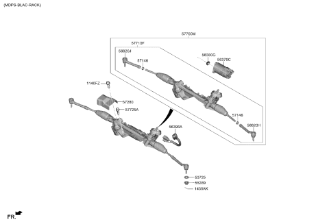 2021 Kia K5 Gear & Linkage Assembly Diagram for 57700L3000