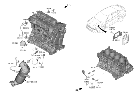 2023 Kia K5 Sensor Assembly-Knock Diagram for 392502S200