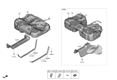 2024 Kia K5 Pad-Fuel Tank Diagram for 31101L1000