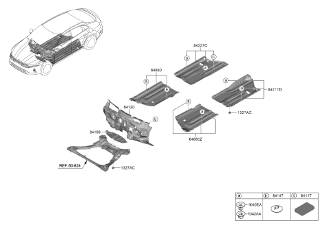 2021 Kia K5 Under Cover Assembly,LH Diagram for 84217L0000