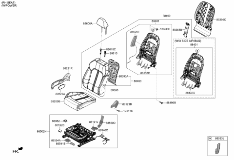 2022 Kia K5 Front Back Covering Assembly Diagram for 88460L3060HT1