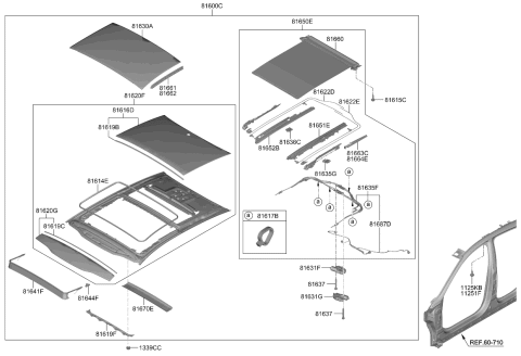 2022 Kia K5 Carriage Assembly-LH Diagram for 81653L2000