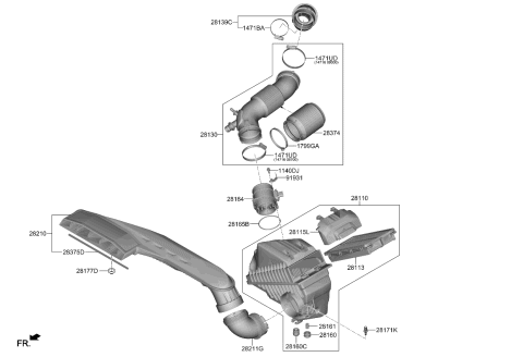 2024 Kia K5 Air Cleaner Assembly Diagram for 28110L0400