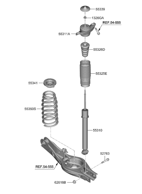 2022 Kia K5 SHOCK ABSORBER ASSY Diagram for 55307L3500