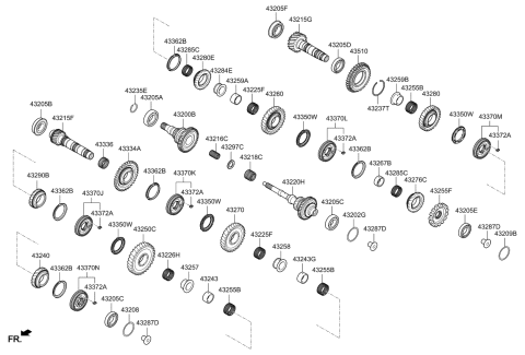 2022 Kia K5 Bearing-Ball Diagram for 432052N800