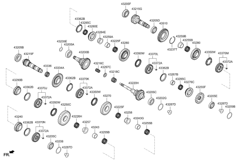 2022 Kia K5 BEARING-BALL Diagram for 432052N000