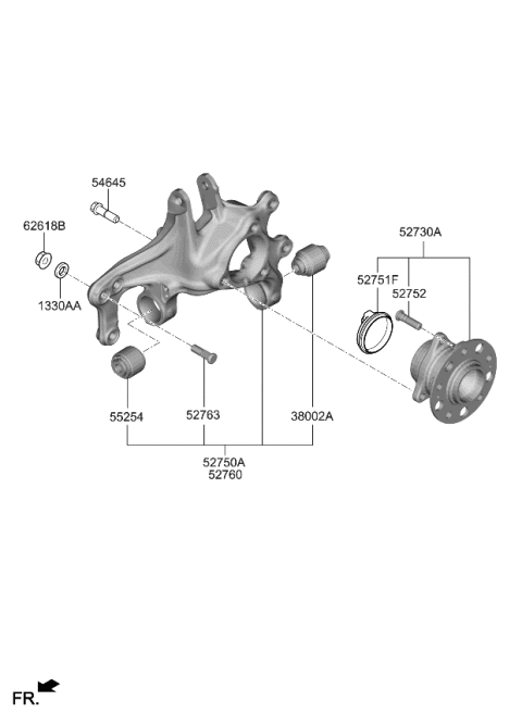 2024 Kia K5 Rear Bearing Sensor Diagram for 58980L1000