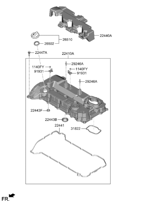 2021 Kia K5 Rocker Cover Diagram 2