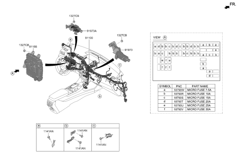 2021 Kia K5 Instrument Junction Box Assembly Diagram for 91950L3681