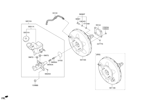 2021 Kia K5 Hose Assembly-Brake BOOS Diagram for 59130L1100