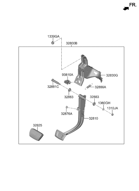 2021 Kia K5 Pedal Assembly-Brake Diagram for 32800L1100