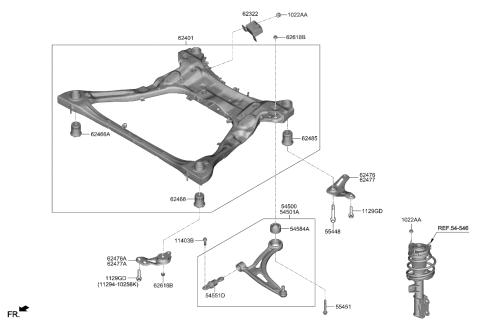 2024 Kia K5 Front Suspension Crossmember Diagram