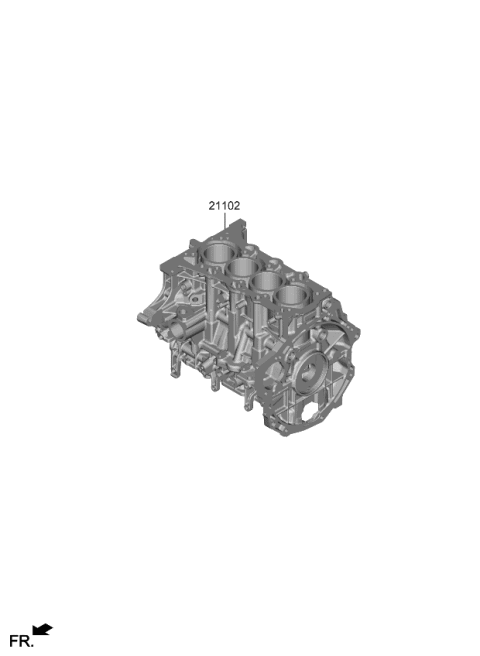 2022 Kia K5 Engine Assy-Short Diagram for 40HB22MK00