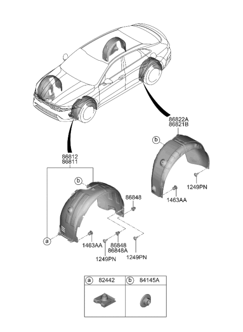 2023 Kia K5 Guard Assembly-Rear WHEE Diagram for 86821L3000