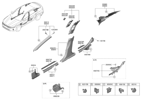 2022 Kia K5 Cover-H/ADJUSTER LH Diagram for 85833L3000DNN