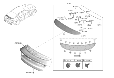 2024 Kia K5 Pad-Back Panel MOULD Diagram for 87379L2000