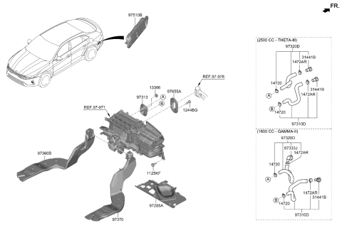 2021 Kia K5 Heater System-Duct & Hose Diagram