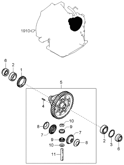 2002 Kia Spectra Differential Diagram 1