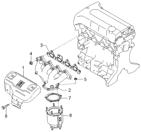 2001 Kia Spectra Exhaust Manifold Diagram 1