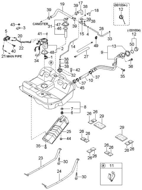 2000 Kia Spectra Tank-Fuel Diagram 2