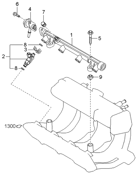 2001 Kia Spectra Distributor-Fuel Diagram