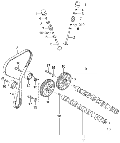 2001 Kia Spectra Valve System Diagram 1