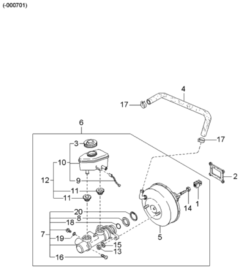 2001 Kia Spectra Master VACASSY Diagram for 0K2A143950E