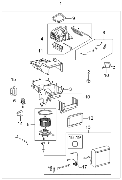 2002 Kia Spectra Cooling Unit Diagram 1