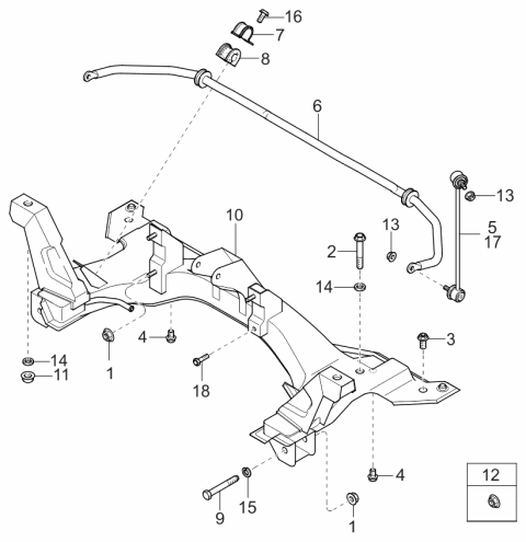 2001 Kia Spectra STABILIZER-F Diagram for 0K2NA34151