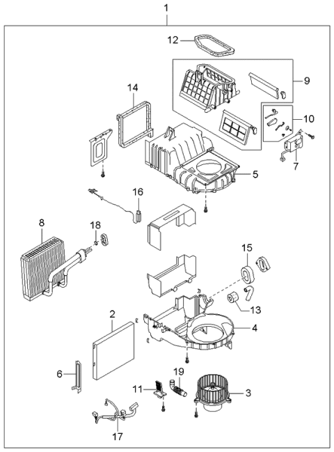 2000 Kia Spectra Blower & EVAPORATOR Diagram for 1K2N361520