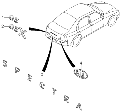 2003 Kia Spectra Ornaments Diagram 1