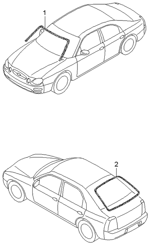 2004 Kia Spectra Window Moulding Diagram