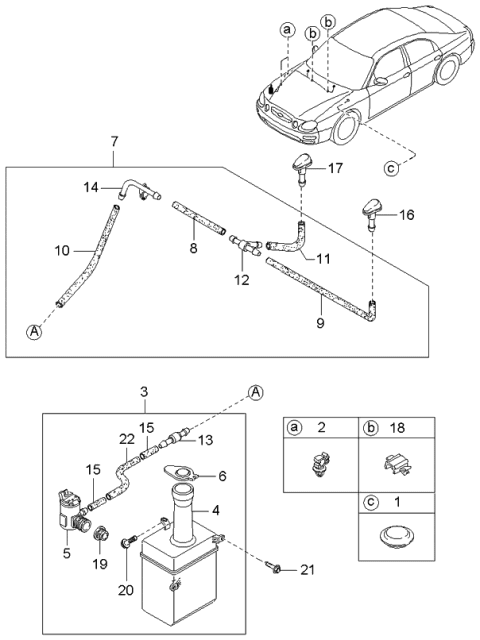 2001 Kia Spectra Windshield Washer Diagram 1