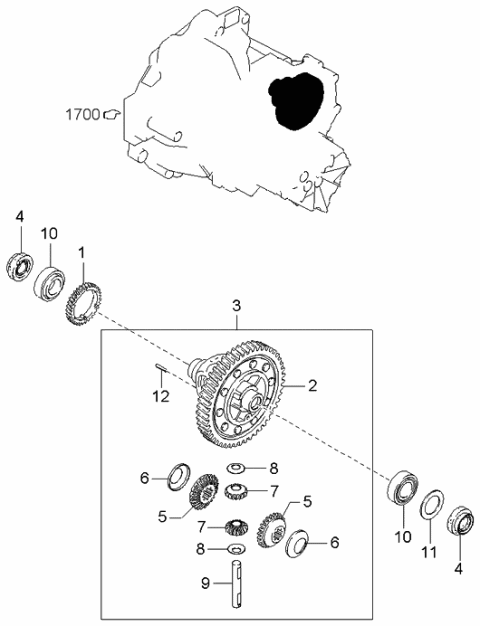 2001 Kia Spectra SHIM Diagram for 0G00127409A