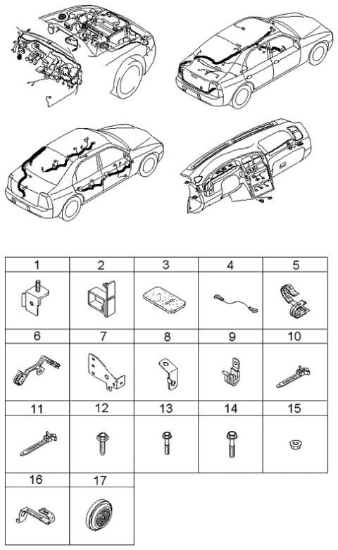 2001 Kia Spectra Wiring Harnesses Clamps Diagram 1