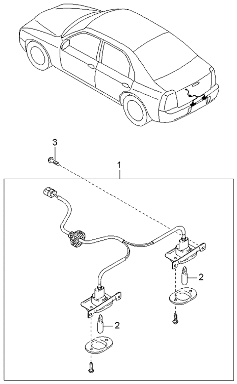 2000 Kia Spectra License Lamps Diagram 1