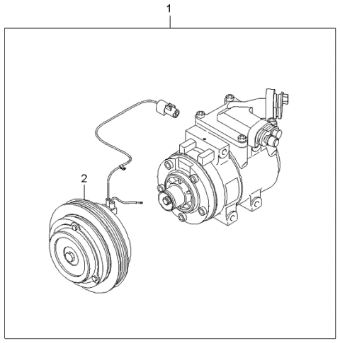 2003 Kia Spectra Air Conditioner Compressor Assembly Diagram for 1K2N561450A