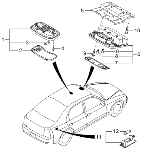 2004 Kia Spectra Lens Diagram for 0K9B151311