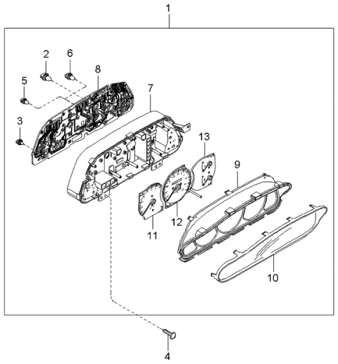 2003 Kia Spectra Meter Set Diagram 3