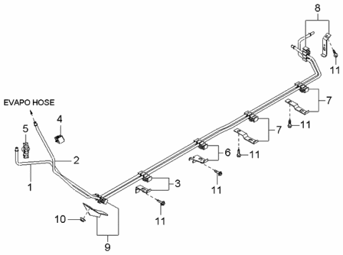 2003 Kia Spectra Pipe-Fuel Diagram